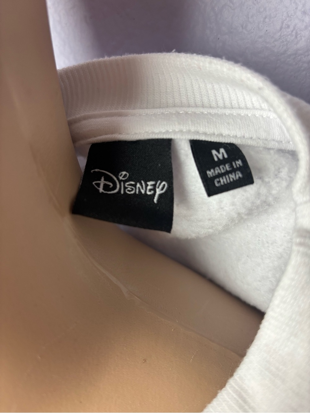 Disney White Crewneck Sweatshirt with Mickey Graphic Embroidered MICKEY - Picture 3 of 9